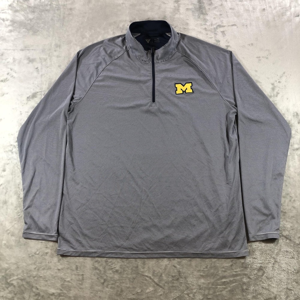 Michigan Wolverines Shirt Mens XL Gray NCAA Football Levelwear 1/4 Zip